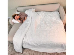 Sofá-cama 3 lugares Bege com abertura fácil (225 x 140 x 91 cm) - CHLOE