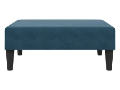 Sofá-cama 2 lugares c/ apoio de pés veludo azul
