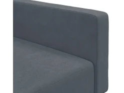 Sofá-cama 2 lugares c/ apoio de pés veludo cinzento-escuro