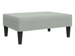 Sofá-cama 2 lugares c/ apoio de pés veludo cinzento-claro
