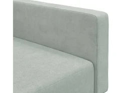 Sofá-cama 2 lugares c/ apoio de pés veludo cinzento-claro