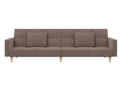 Sofá-cama 2 lugares c/ duas almofadas tecido cinza-acastanhado