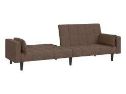 Sofá-cama 2 lugares c/ duas almofadas tecido cinza-acastanhado PT142568