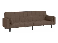 Sofá-cama 2 lugares c/ duas almofadas tecido cinza-acastanhado PT142568