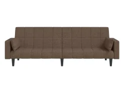 Sofá-cama 2 lugares c/ duas almofadas tecido cinza-acastanhado PT142568