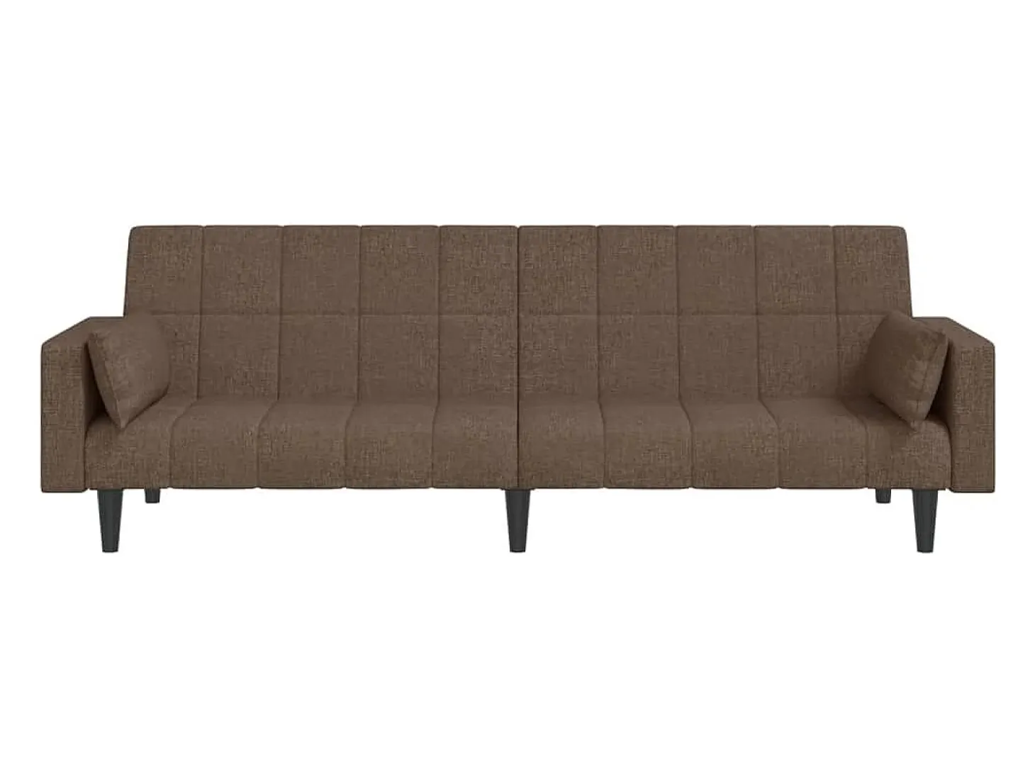 Sofá-cama 2 lugares c/ duas almofadas tecido cinza-acastanhado PT142568