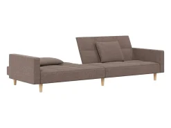 Sofá-cama 2 lugares c/ duas almofadas tecido cinza-acastanhado PT222449