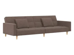 Sofá-cama 2 lugares c/ duas almofadas tecido cinza-acastanhado PT222449