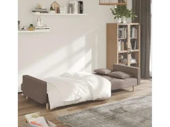 Sofá-cama 2 lugares c/ duas almofadas tecido cinza-acastanhado PT222449