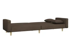 Sofá-cama 2 lugares c/ duas almofadas tecido cinza-acastanhado