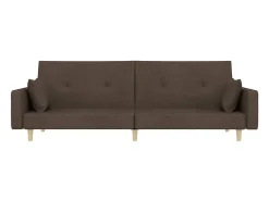 Sofá-cama 2 lugares c/ duas almofadas tecido cinza-acastanhado PT526499