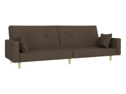 Sofá-cama 2 lugares c/ duas almofadas tecido cinza-acastanhado PT526499