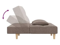 Sofá-cama 2 lugares c/ duas almofadas tecido cinza-acastanhado