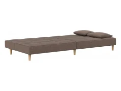 Sofá-cama 2 lugares c/ duas almofadas tecido cinza-acastanhado