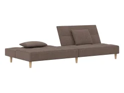 Sofá-cama 2 lugares c/ duas almofadas tecido cinza-acastanhado PT873596