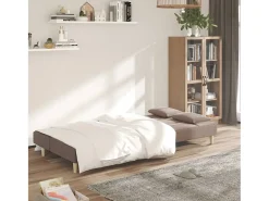 Sofá-cama 2 lugares c/ duas almofadas tecido cinza-acastanhado PT873596