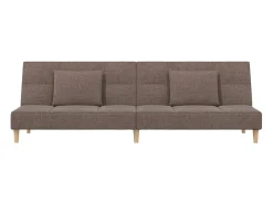 Sofá-cama 2 lugares c/ duas almofadas tecido cinza-acastanhado PT873596