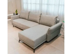 Sofá-cama 3 lugares Cinzento Tempestade + chaise longue reversível lado direito/esquerdoche (260,5 x 156 x 92 cm) - TOBY