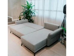 Sofá-cama 3 lugares Cinzento Tempestade + chaise longue reversível lado direito/esquerdoche (260,5 x 156 x 92 cm) - TOBY