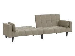 Sofá-cama 2 lugares com duas almofadas veludo cinzento-claro PT887803
