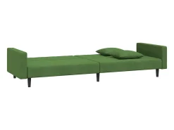 Sofá-cama 2 lugares com duas almofadas veludo verde-escuro
