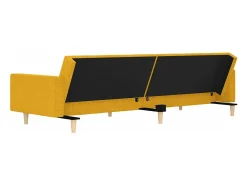 Sofá-cama 2 lugares com duas almofadas tecido amarelo