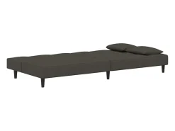 Sofá-cama 2 lugares com duas almofadas veludo cinzento-escuro