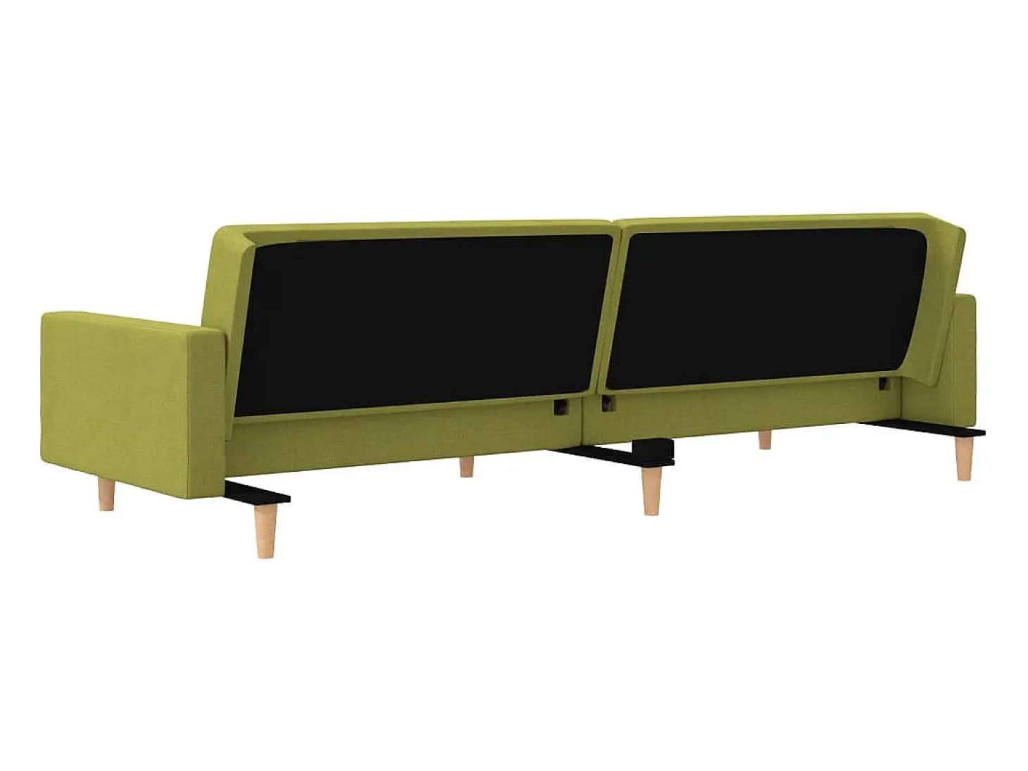Sofá-cama 2 lugares com duas almofadas tecido verde