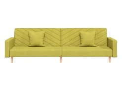 Sofá-cama 2 lugares com duas almofadas tecido verde