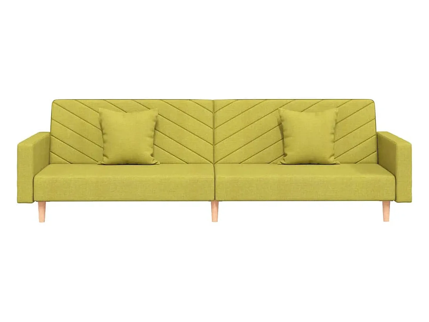 Sofá-cama 2 lugares com duas almofadas tecido verde
