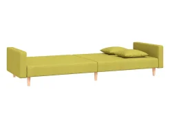 Sofá-cama 2 lugares com duas almofadas tecido verde