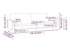 Sofá-cama 2 lugares com duas almofadas veludo amarelo