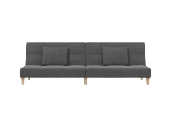 Sofá-cama 2 lugares com duas almofadas tecido cinzento-claro PT892082