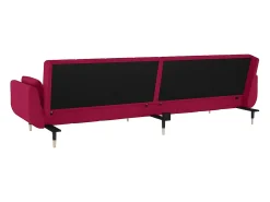 Sofá-cama 2 lugares com duas almofadas veludo vermelho tinto