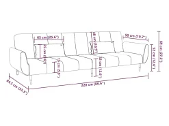Sofá-cama 2 lugares com duas almofadas veludo vermelho tinto