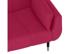 Sofá-cama 2 lugares com duas almofadas veludo vermelho tinto