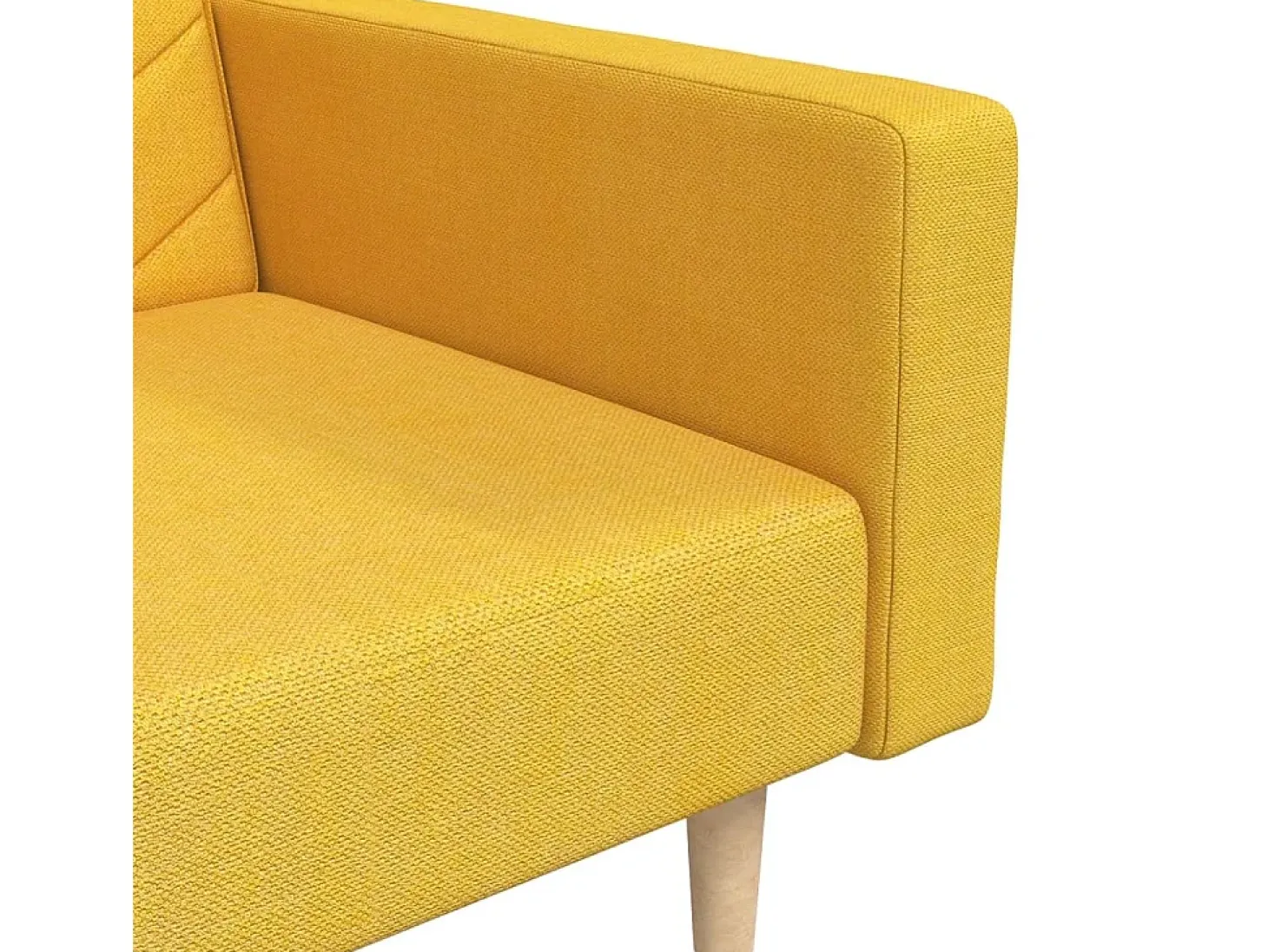 Sofá-cama 2 lugares com duas almofadas tecido amarelo