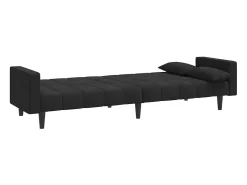 Sofá-cama 2 lugares com duas almofadas veludo preto