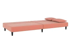 Sofá-cama 2 lugares com duas almofadas veludo rosa