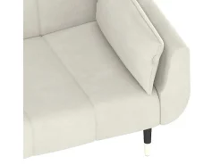 Sofá-cama 2 lugares com duas almofadas veludo cor creme