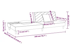 Sofá-cama 2 lugares com duas almofadas tecido amarelo
