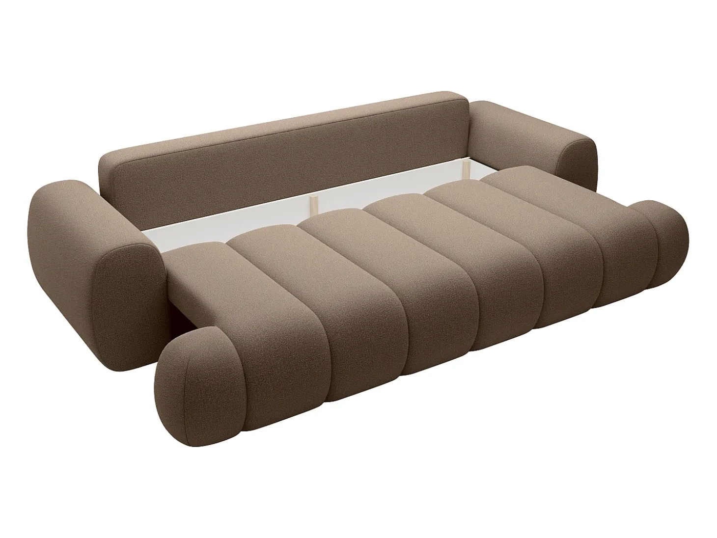 Sofá-cama 4 lugares conversível em tecido da cor taupe FRIDORA