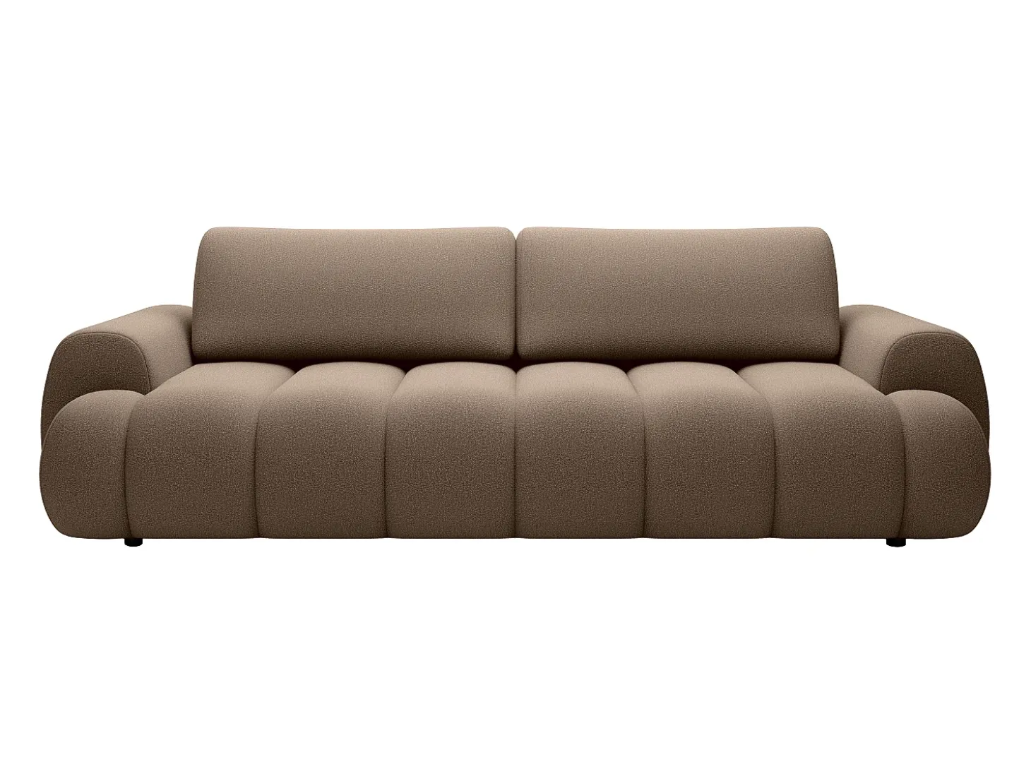 Sofá-cama 4 lugares conversível em tecido da cor taupe FRIDORA