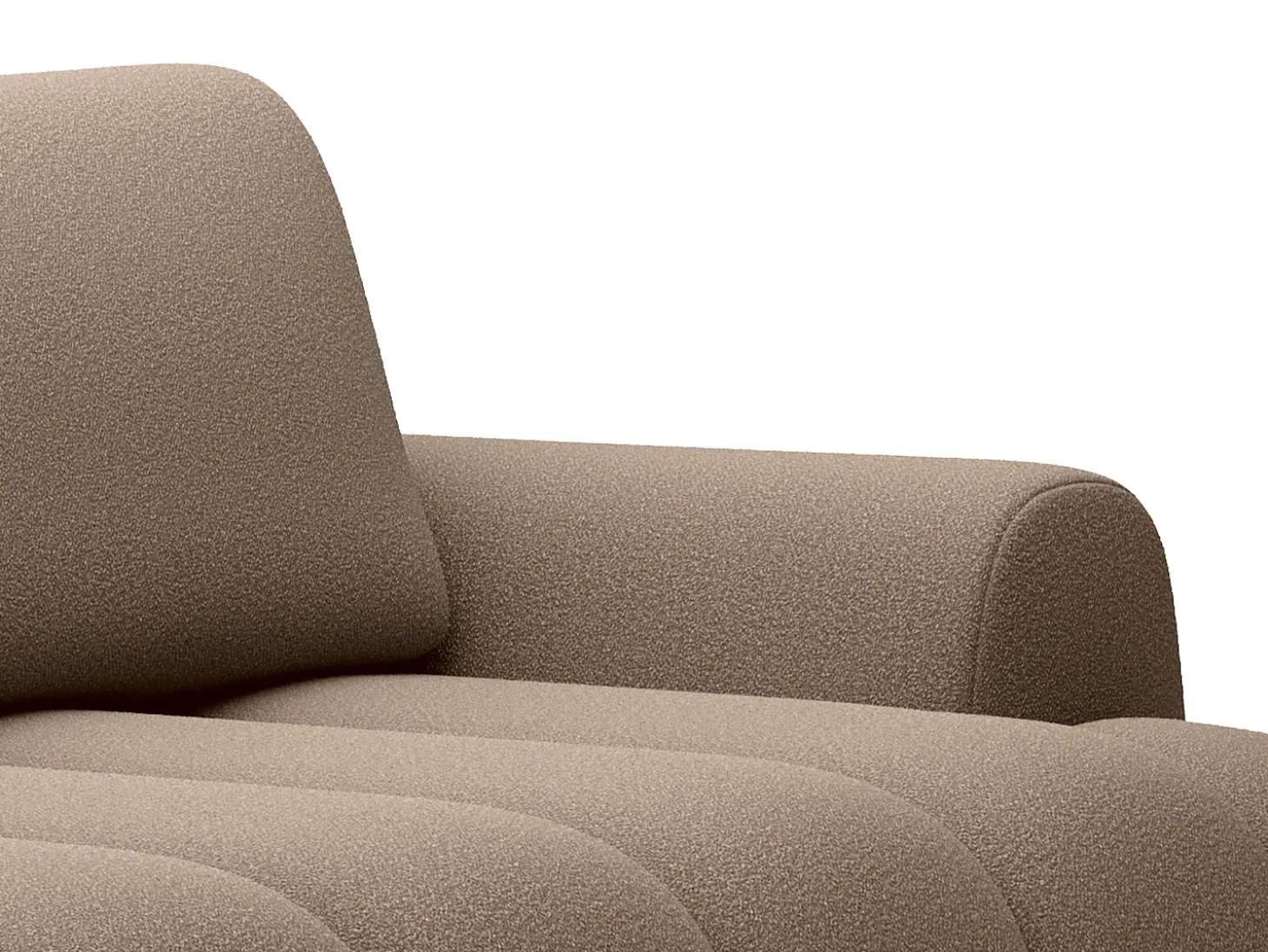 Sofá-cama 4 lugares conversível em tecido da cor taupe FRIDORA