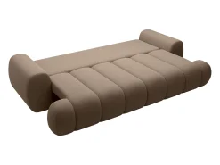 Sofá-cama 4 lugares conversível em tecido da cor taupe FRIDORA