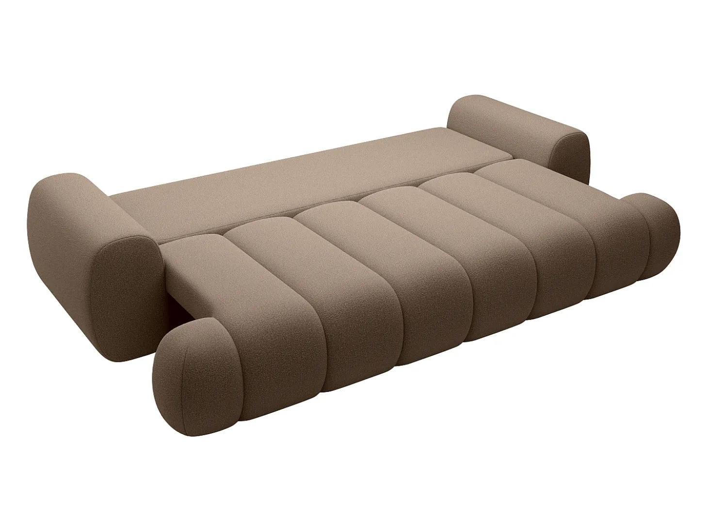Sofá-cama 4 lugares conversível em tecido da cor taupe FRIDORA