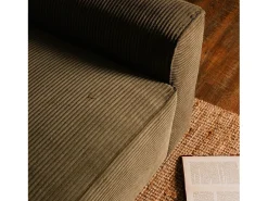Sofá-cama 3 lugares Verde Floresta - chaise reversível lado direito/esquerdoche com arrumação integrada (269 x 158 x 96 cm) - LAUREN