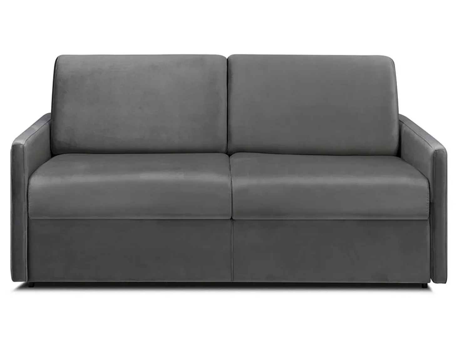 Sofá-cama abertura rápida 3 lug. colchão de 14cm veludo cinza CALIFE