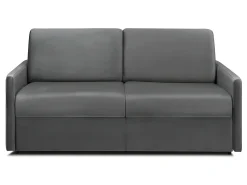 Sofá-cama abertura rápida 3 lug. colchão de 18cm veludo cinzento CALIFE