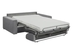 Sofá-cama abertura rápida 2 lug. colchão de 14cm veludo cinzento CALITO
